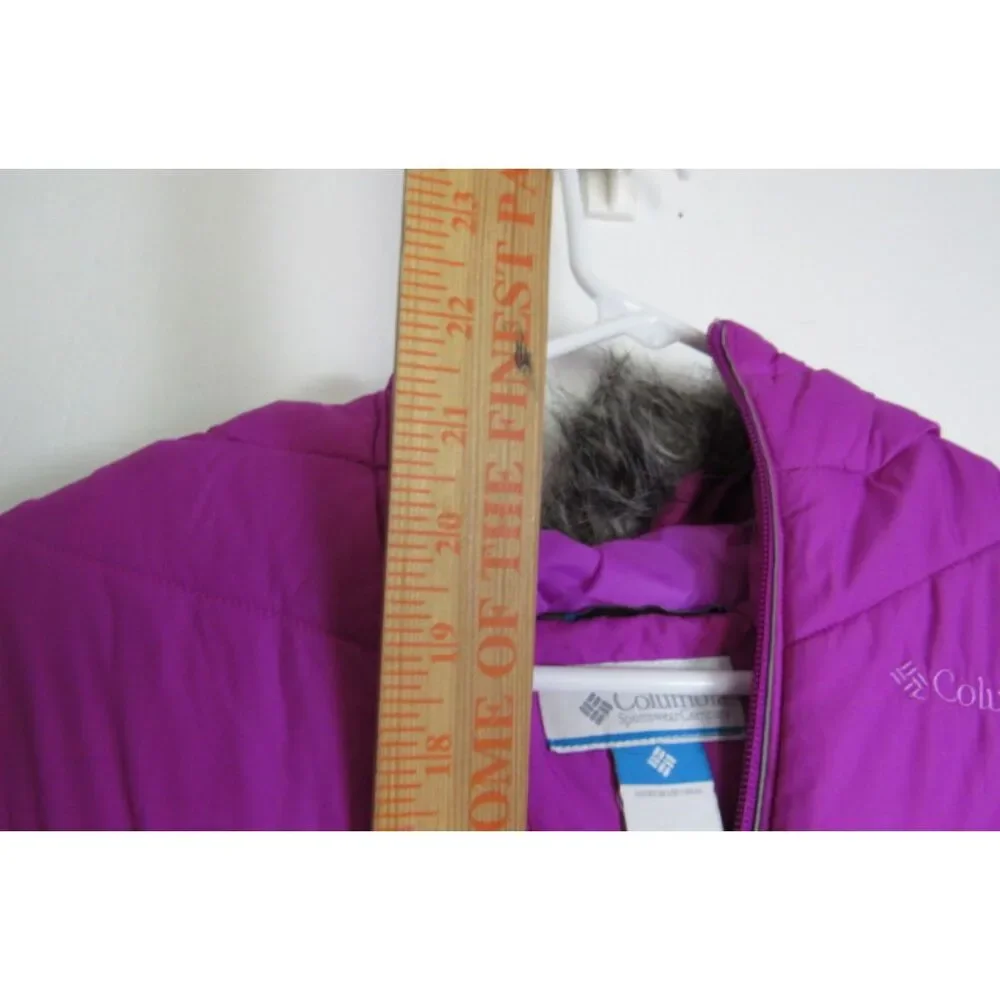 Columbia Girls winter hooded ski snow coat jacket Med 10/12 Purple Fushia
